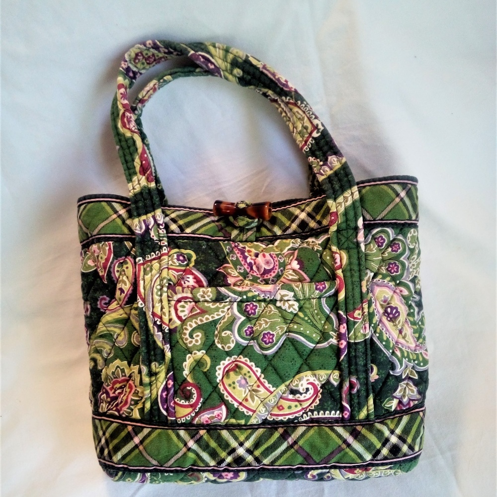 Vera Bradley Small tote Chelsea Green EUC